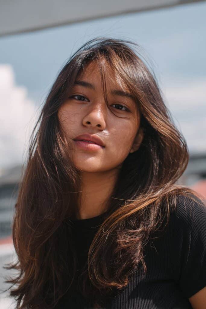 tortoiseshell brunette hair with caramel and golden dimension