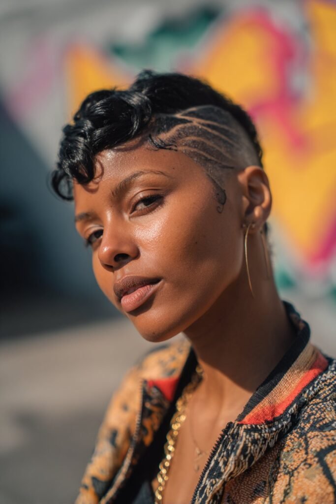 woman with styled baby hairs hairstyle