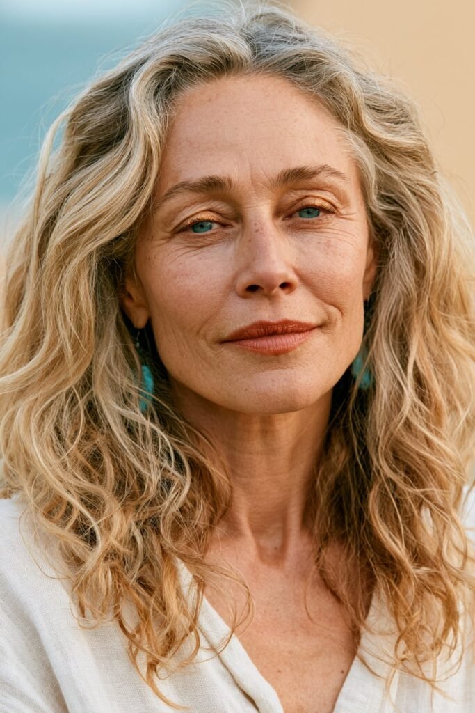 woman with effortless beach wave hairstyle
