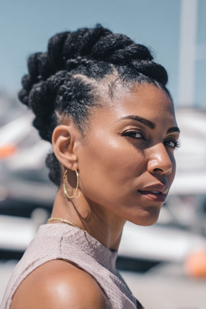 woman with elegant French twist hairstyle