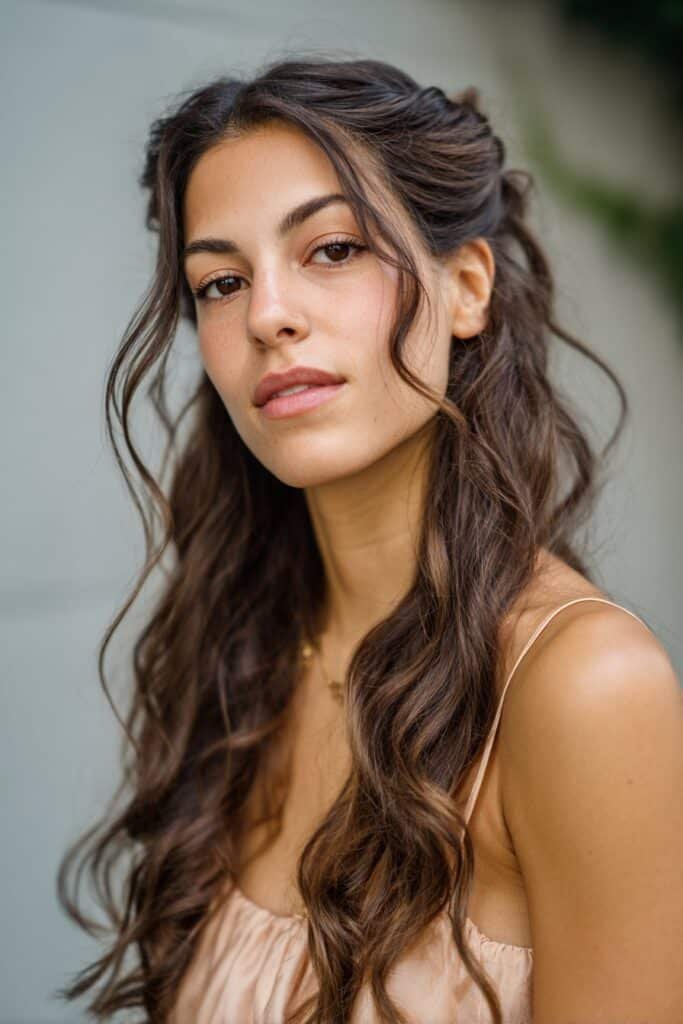 woman with waterfall braid summer hairstyle