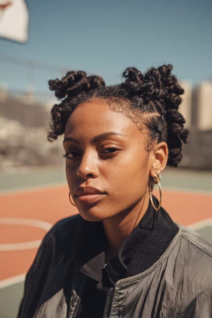 woman with two strand twists hairstyle