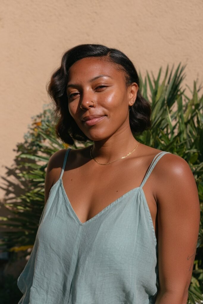Finger waves for black women with long hair side part waves