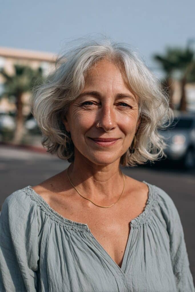 French-inspired crop haircut for older women.