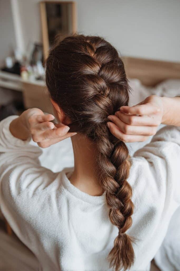 Perfect French braid showcasing smooth sections, even tension, and clean braid technique.