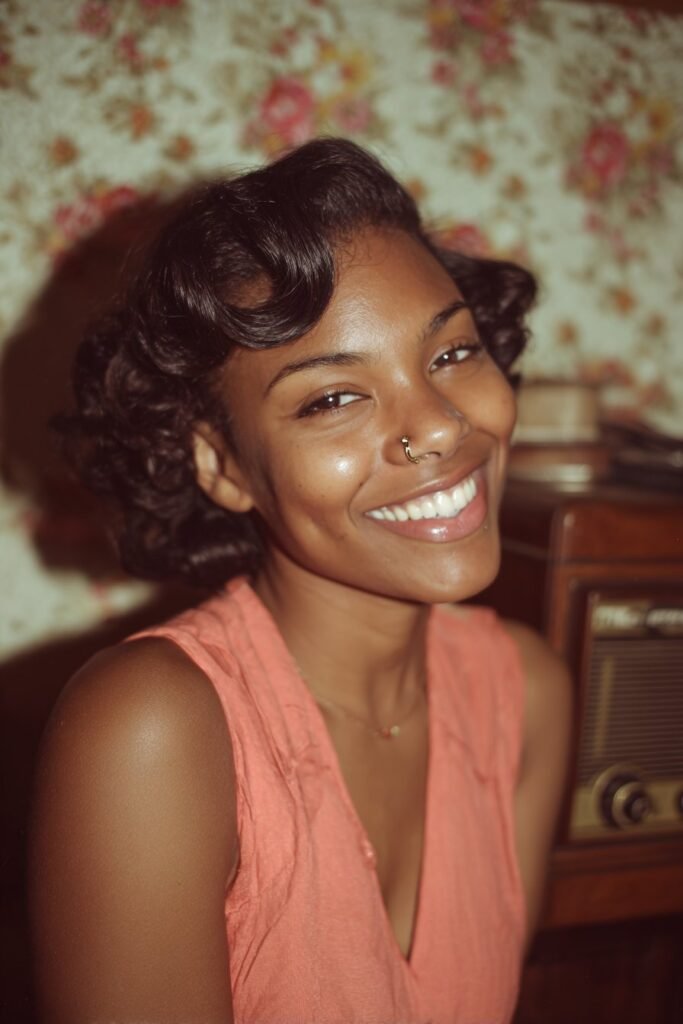 Black woman with sleek vintage finger waves