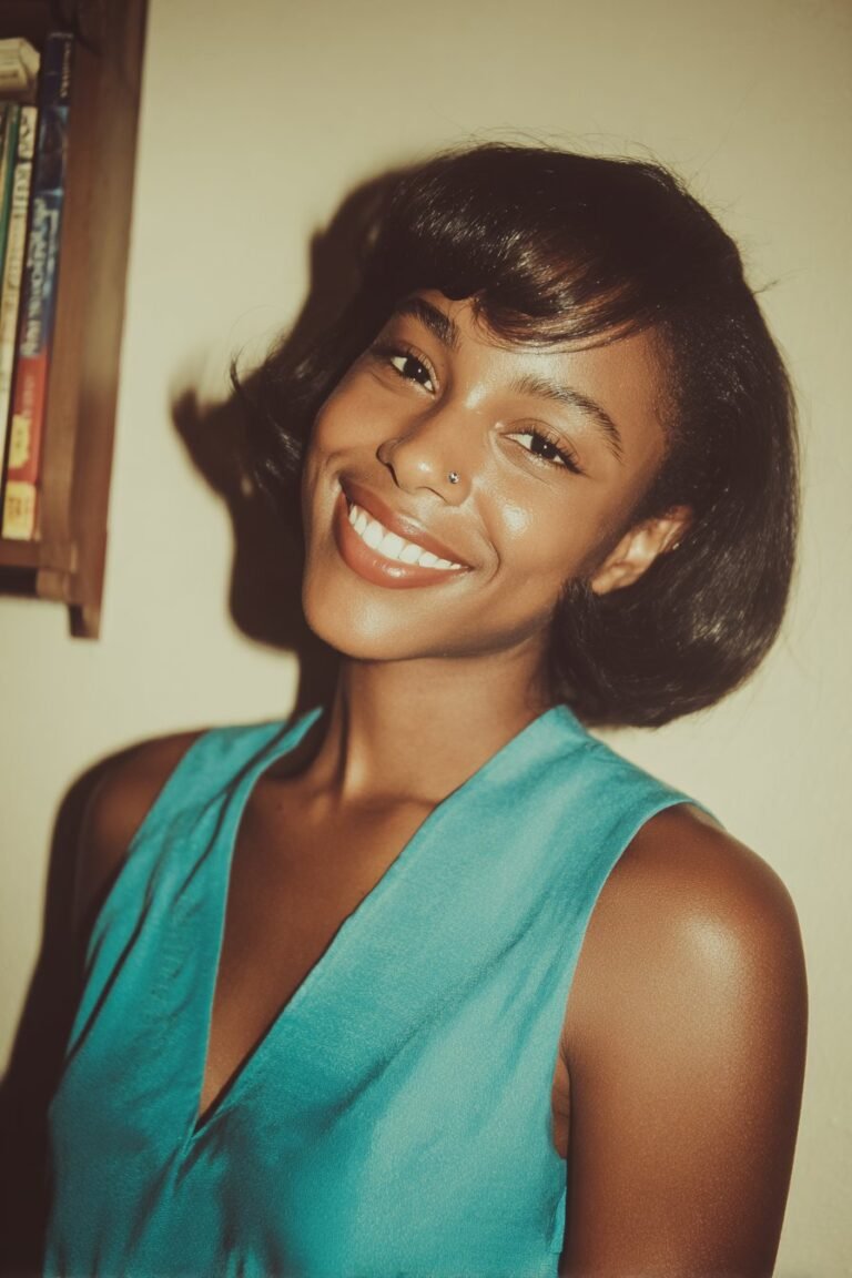Black woman with a vintage pageboy bob