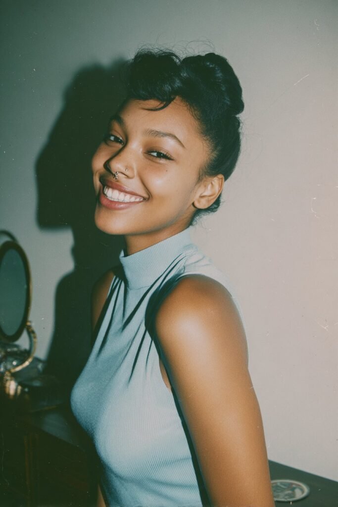 Black woman with a retro French twist