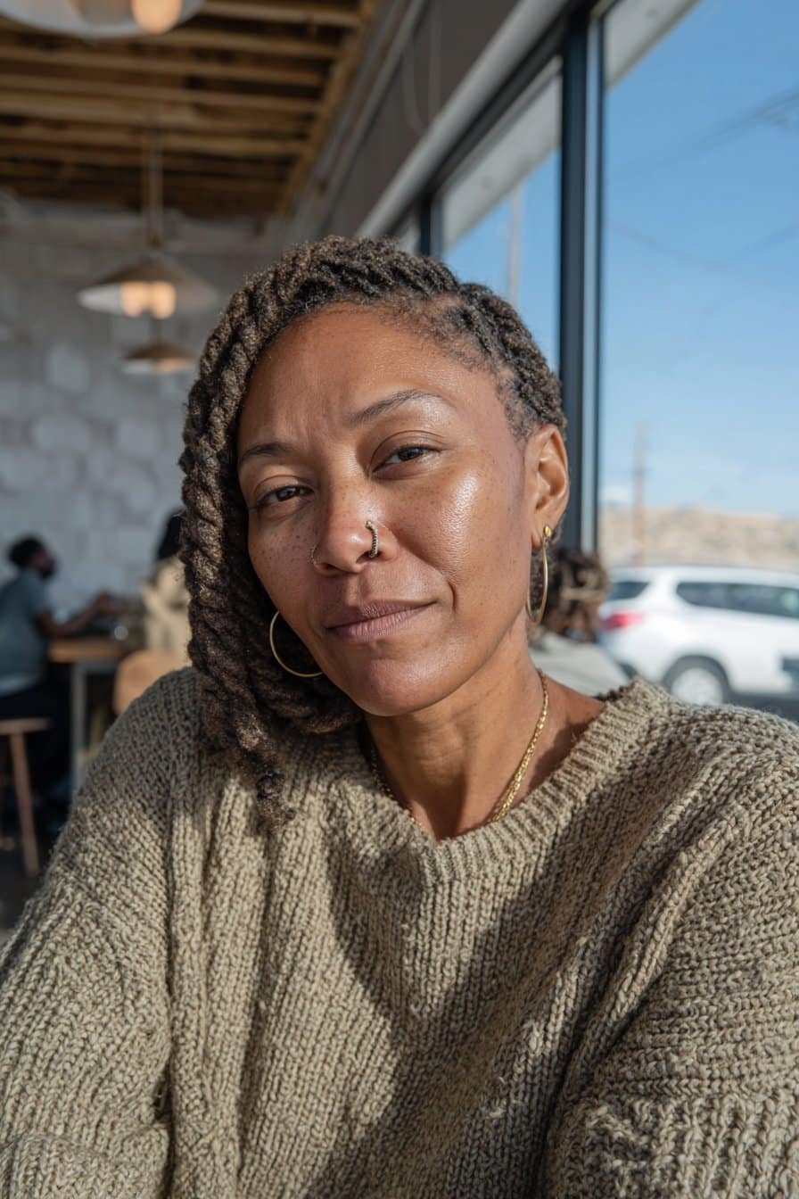 Black woman with two-strand twists