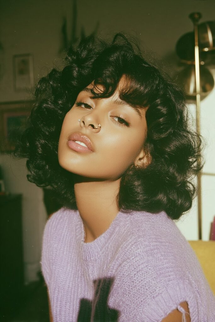 Black woman with vintage roller set curls