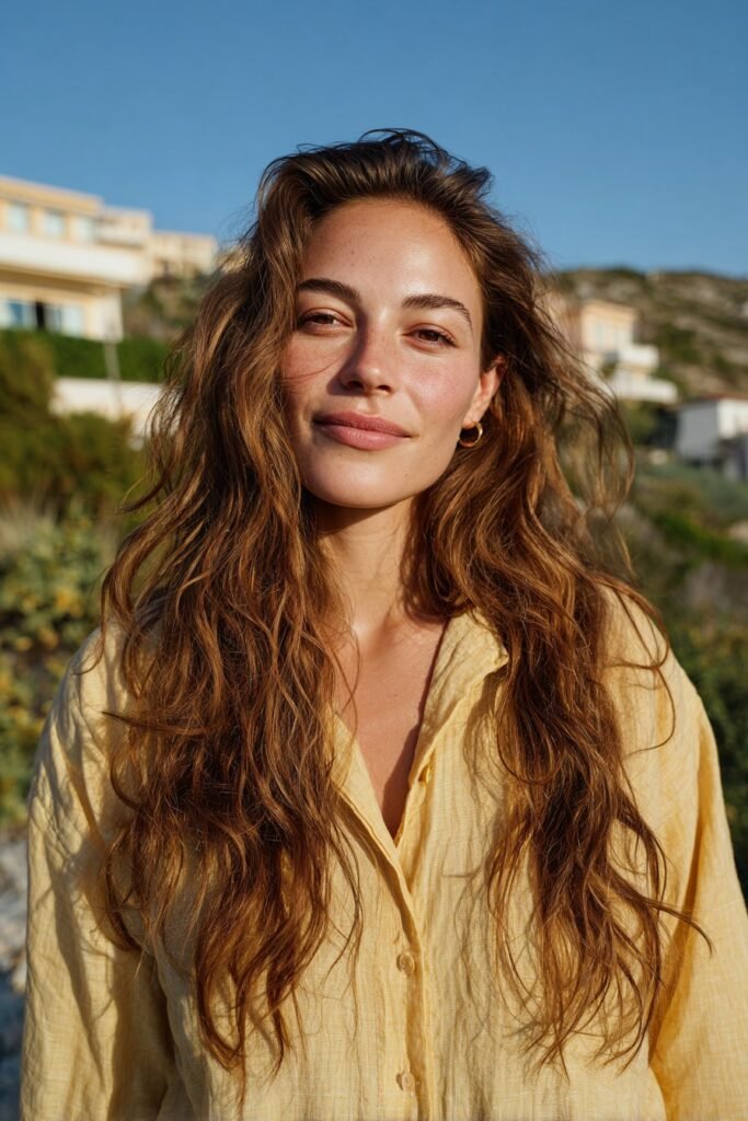Long beach waves hairstyle for long hairs
