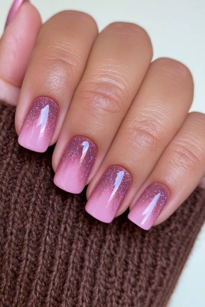 Short plum velvet cat-eye nails with dimensional shimmer.