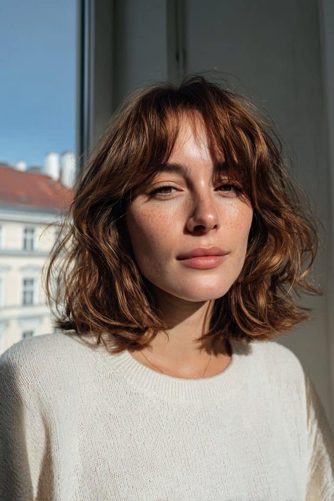 Fine hair with dimensional chai latte brown tones