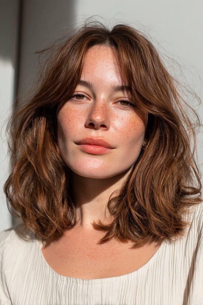 Dimensional chai latte hair with soft beige, caramel and mocha tones