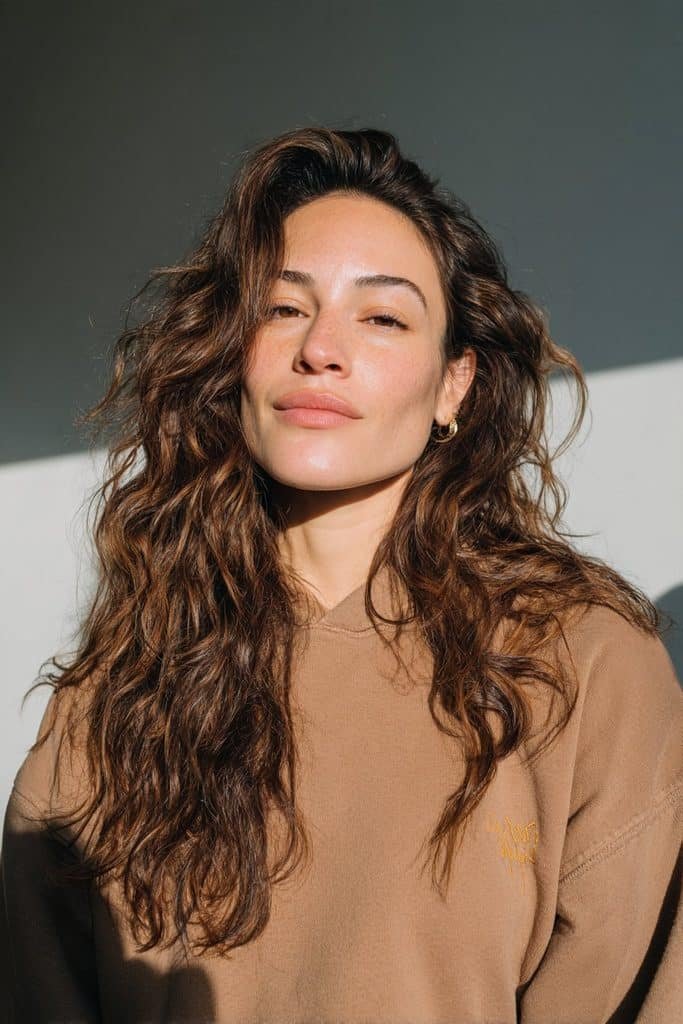Chocolate toffee brunette hair with rich cocoa and warm caramel tones