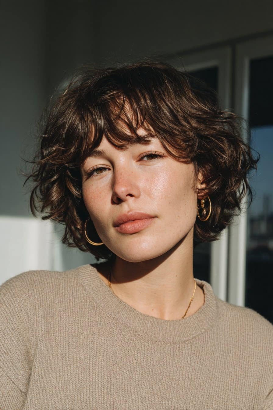 Choppy textured pixie bob with playful feathered layers