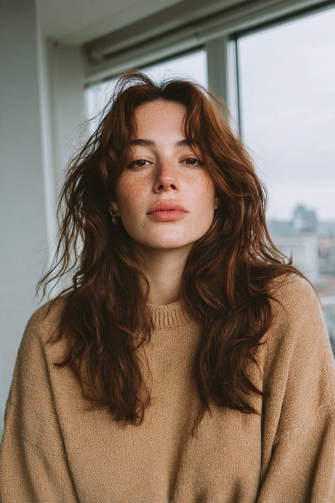Deep maple brown hair with espresso and amber tones