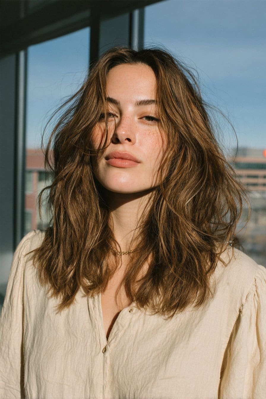Dirty chai latte hair with dark blonde, beige brown and mocha tones