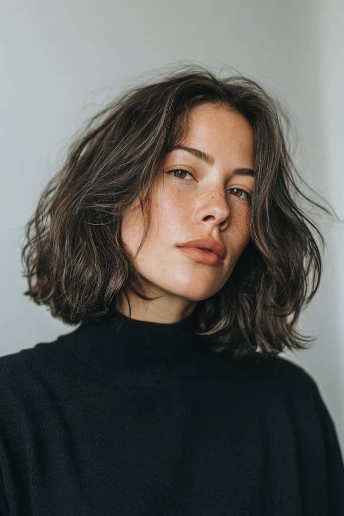 Espresso hair blended with delicate cool grey and silver strands