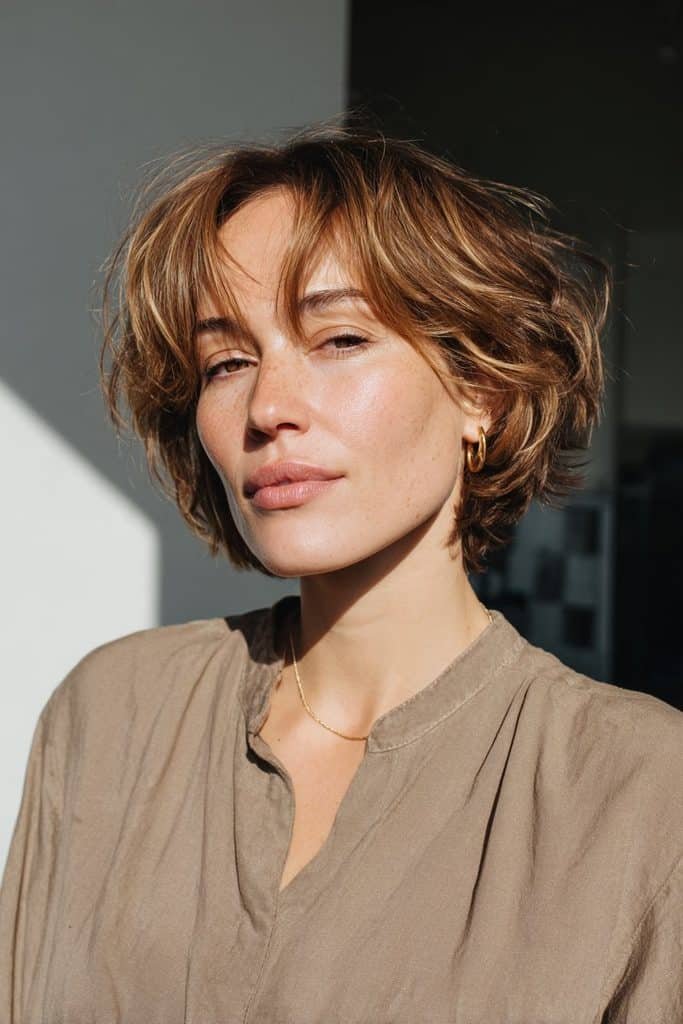 Feathered airy pixie bob with lightweight wispy ends
