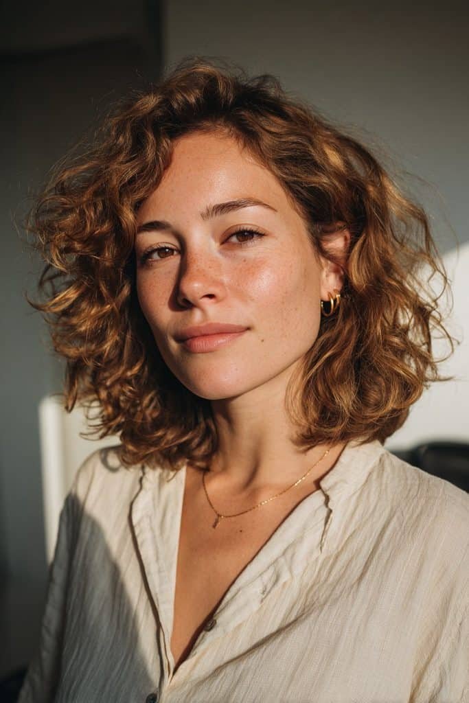 Golden toffee hair with warm brown ribbons and delicate dimension
