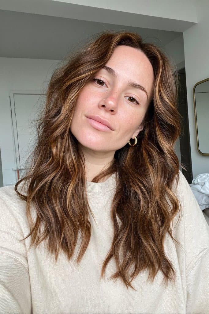 Even maple brown hair with natural tonal variation
