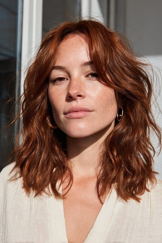 Maple brown hair with subtle copper and cinnamon tones