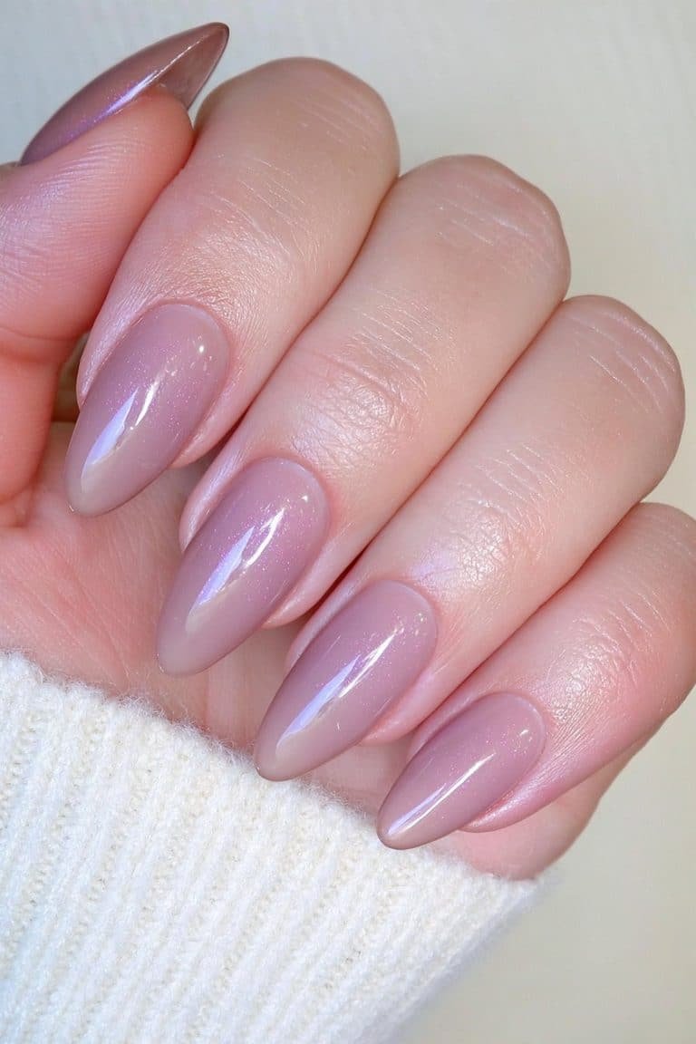Minimalist milk chocolate brown almond nails