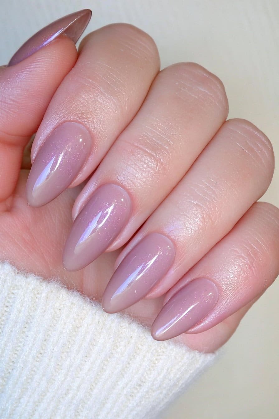 Minimalist milk chocolate brown almond nails