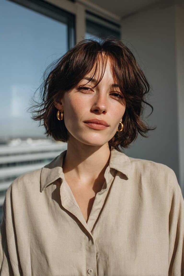 Face-framing pixie bob with crown lift and elongated sides
