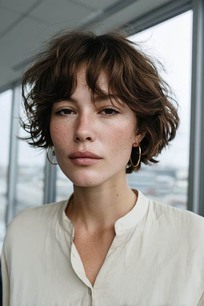 Face-framing pixie bob with elongated side sections