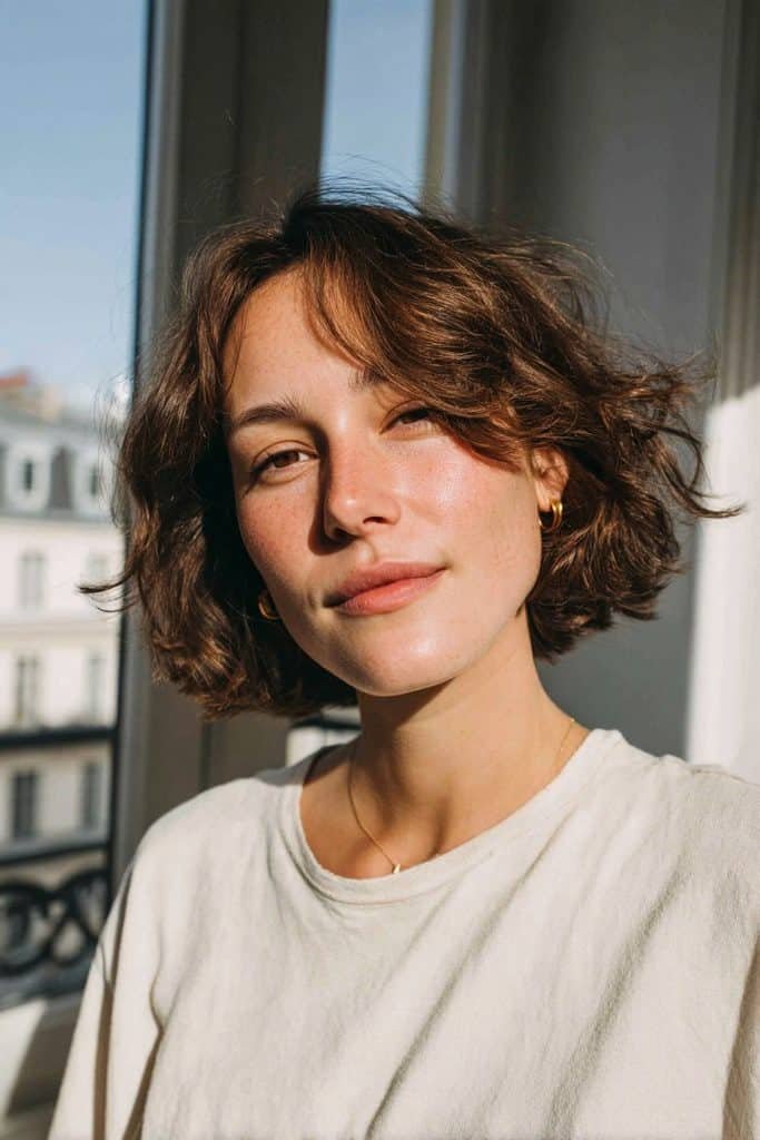 Layered pixie bob with delicate caramel highlights