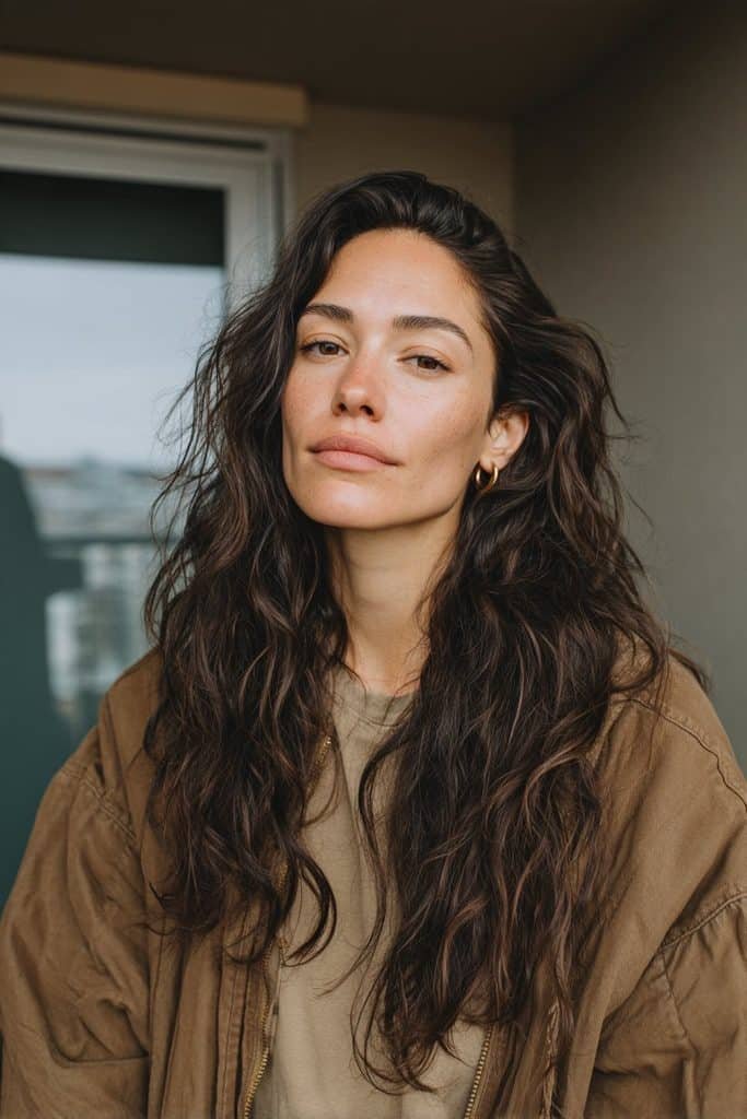 Smoky espresso hair with deep brunette, taupe and cool chocolate tones