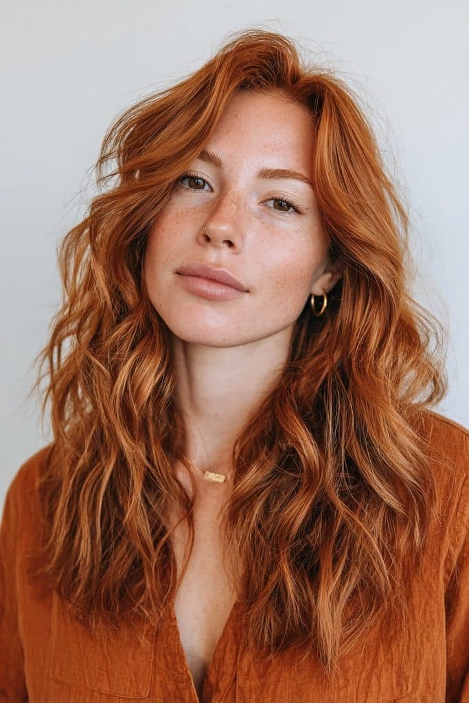 Toffee auburn hair with cinnamon, brown and golden tones
