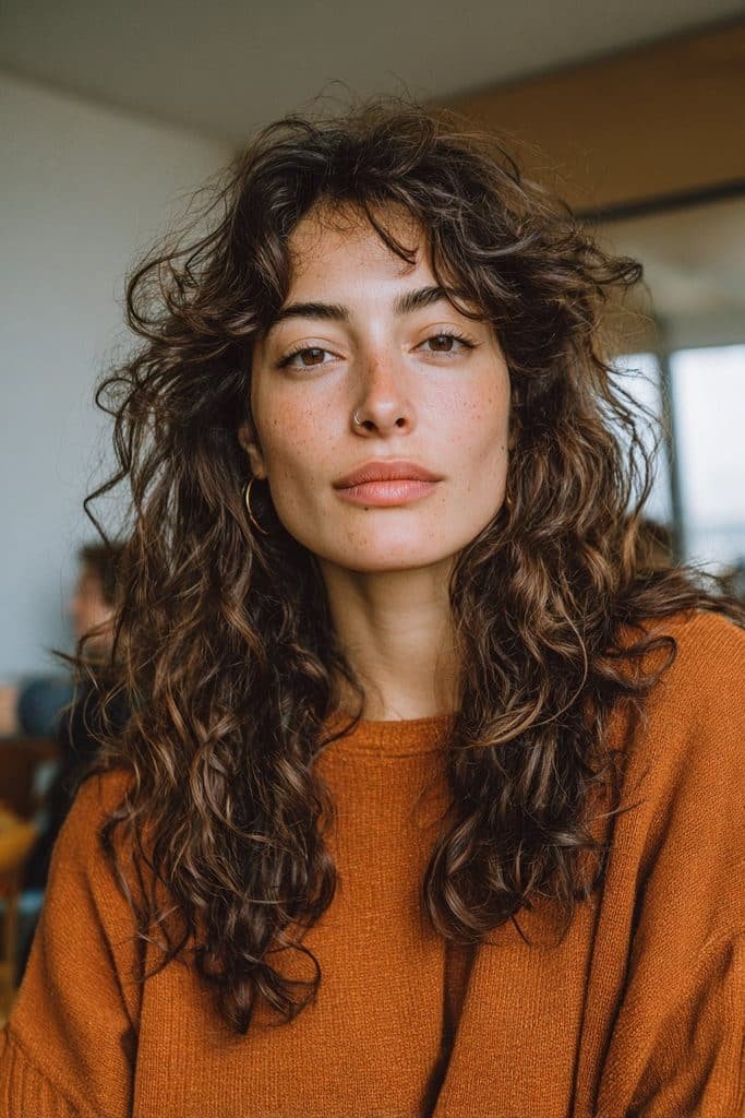 Medium-length toffee hair with loose waves and warm caramel tones