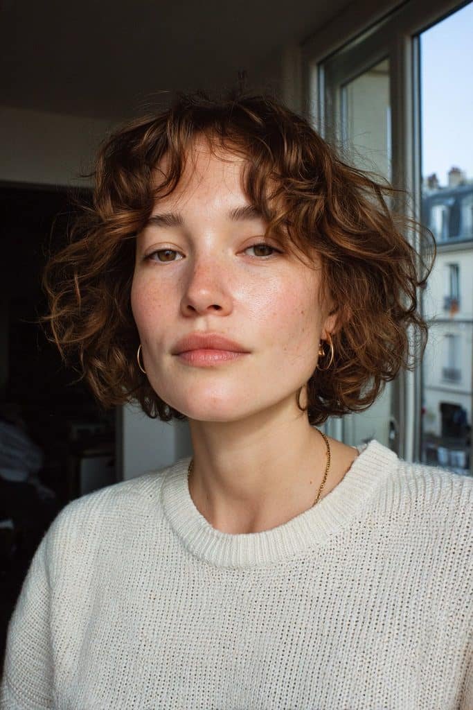 Wavy textured pixie bob with tousled layers