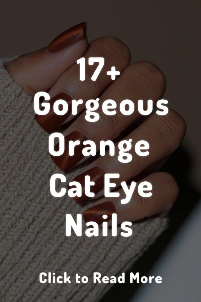 17 Orange Cat Eye Nails