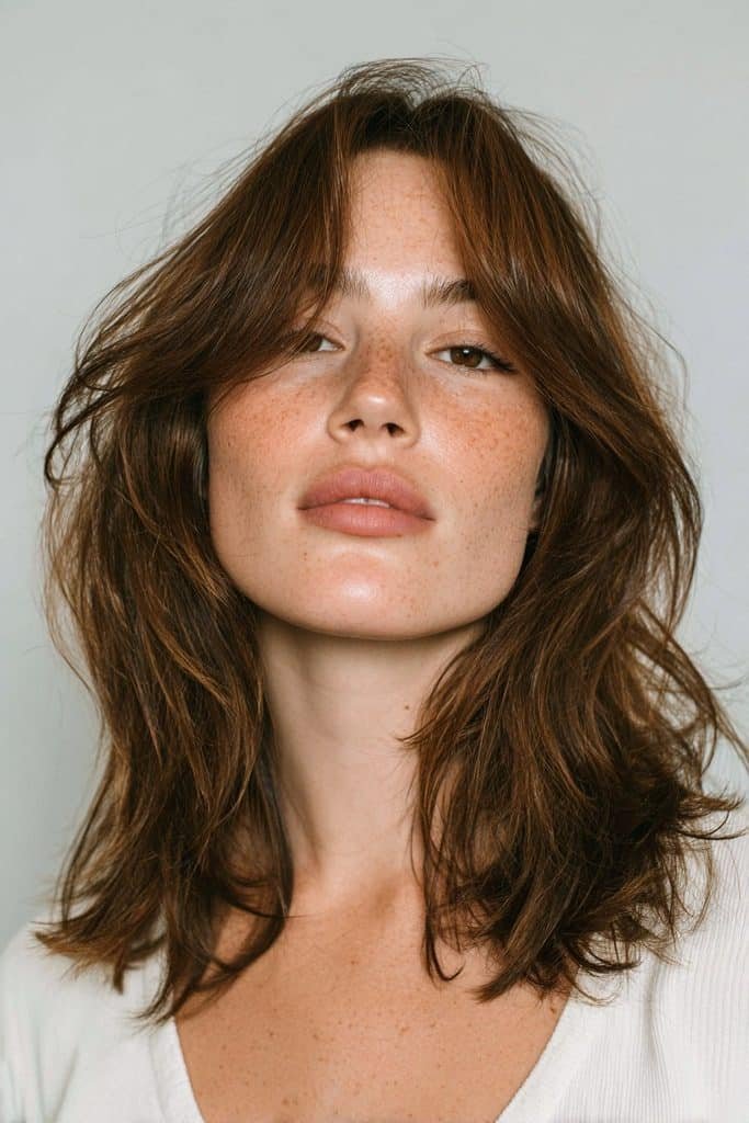 Maple brown hair with ultra-fine honey and maple babylights